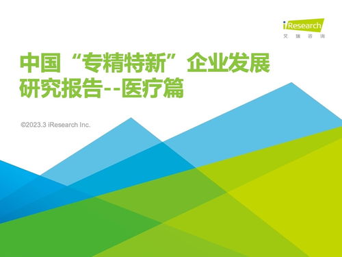 艾瑞咨询 2023年中国 专精特新 企业发展研究报告 医疗篇 附下载